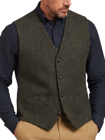 Guards London Robert Wool Waistcoat, Green