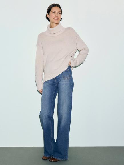 Gerard Darel Reva Pure Cashmere Roll Neck Jumper, Beige, Beige