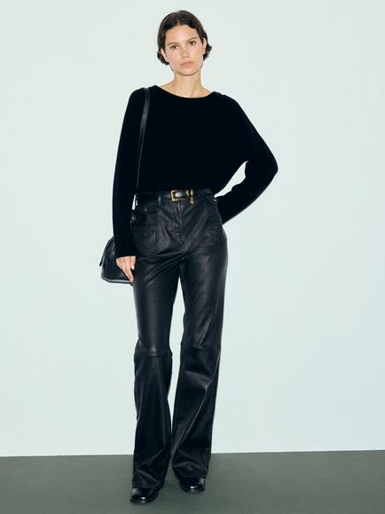 Gerard Darel Reia Pure Wool Oversized Boat Neck Jumper, Black, Black