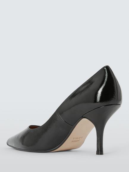 John Lewis Adrianna Patent Leather Stiletto Heel Court Shoes, Black - view 2, Black