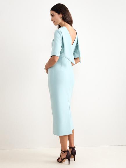 Phase Eight Petite Sarah Twist Neck Dress, Light Green - view 2, Light Green