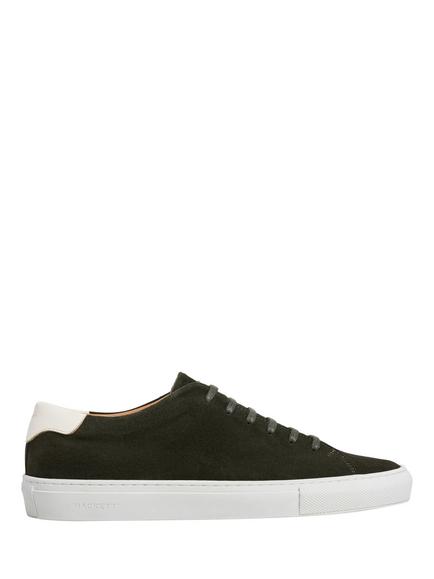Hackett London Idol Suede Trainers, Olive Green