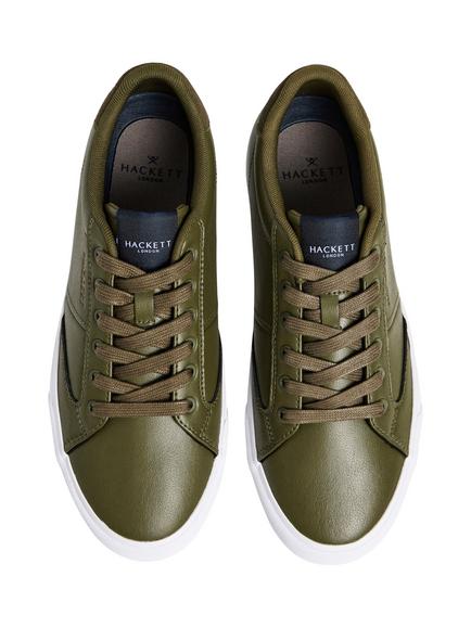 Hackett London Blake Adventure Leather Shoes, Old Navy - view 2, Olive Green