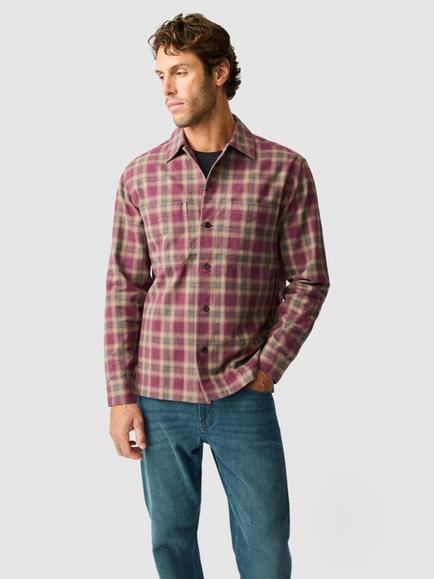 Rodd & Gunn Huntly West Cotton Regular Fit Check Shirt, Rhubarb, Rhubarb