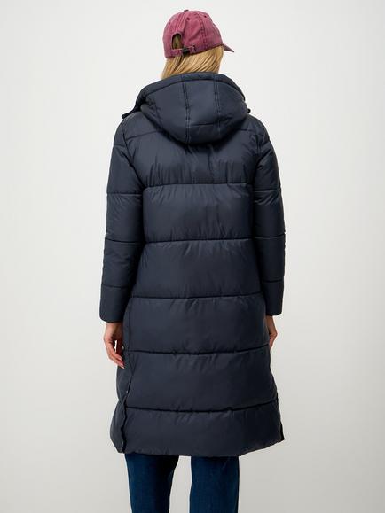 Crew Clothing Padded Longline Coat, Navy Blue - view 2, Navy Blue