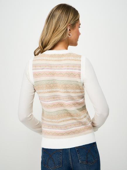 Crew Clothing Mara Fairisle Vest, Multi - view 2, Multi