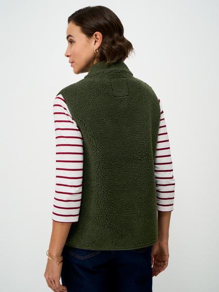 Crew Clothing Funnel Neck Borg Fleece, Mid Green - view 2, Mid Green