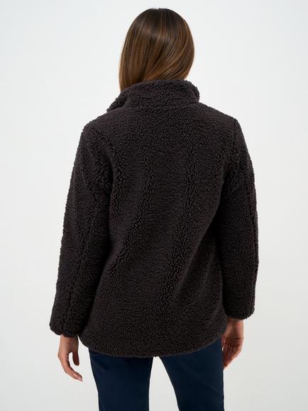Crew Clothing  Borg Fleece Funnel Neck Jacket,Chocolate Brown - view 2, Chocolate Brown