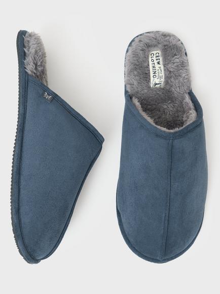 Crew Clothing Mule Slippers, Mid Blue - view 2, Mid Blue