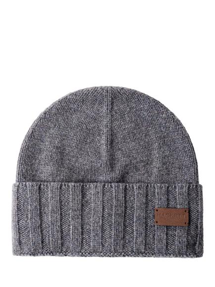 Hackett London Pure Cashmere Beanie Hat, Granite Grey