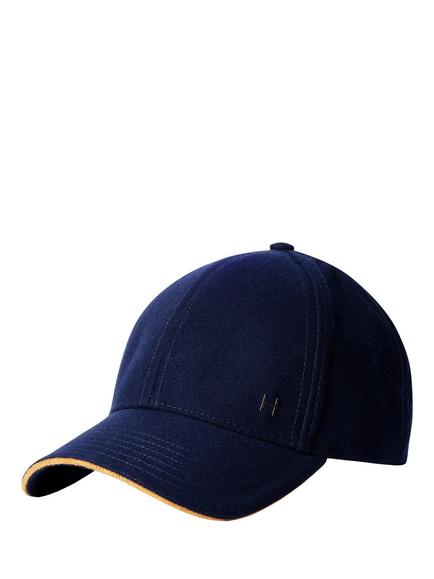 Hackett London Wool Rich Flannel Baseball Cap, Navy