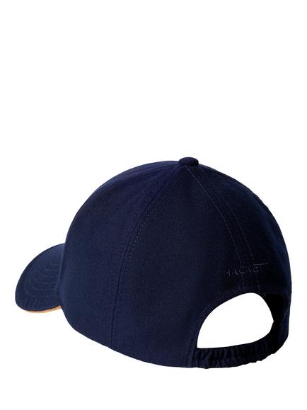 Hackett London Wool Rich Flannel Baseball Cap - view 2, Navy
