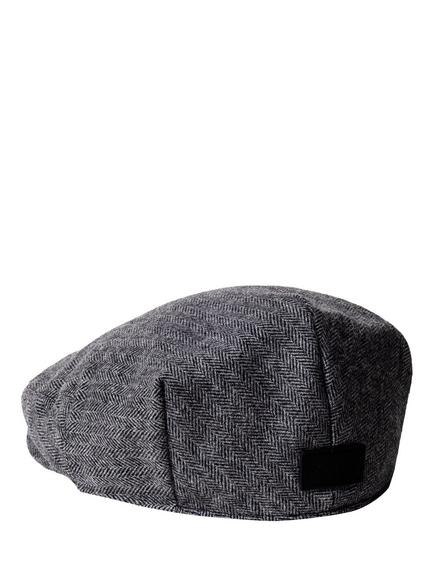 Hackett London Wool Blend Herringbone Flat Cap, Grey - view 2, Grey