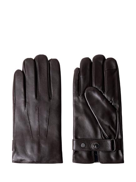 Hackett London Leather Commuter Touch Gloves - view 2, Brown