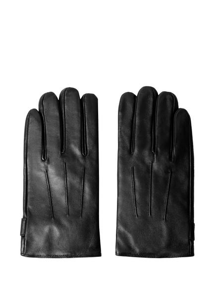 Hackett London Leather Commuter Touch Gloves, Black