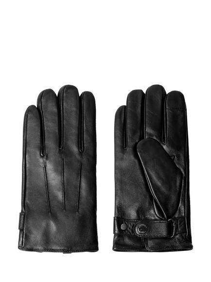 Hackett London Leather Commuter Touch Gloves - view 2, Black