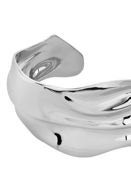 Monica Vinader Nomade Bold Open Cuff, Silver - view 2, Silver