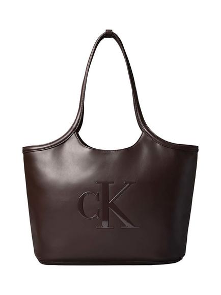 Calvin Klein Bold CK Shopper Bag, Dark Brown, Dark Brown