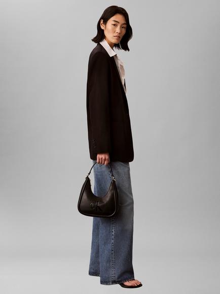 Calvin Klein Bold CK Small Crescent Shoulder Bag - view 2, Black