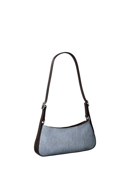 Calvin Klein Cotton Denim Shoulder Bag, Light Blue - view 2, Light Blue