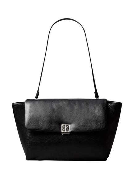 Calvin Klein Emblem Padded Satchel Bag, Black, Black