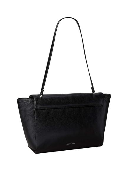 Calvin Klein Emblem Padded Satchel Bag, Black - view 2, Black