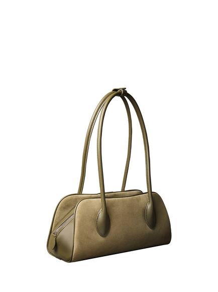 Calvin Klein Emblem Trio Suede Shoulder Bag, Green - view 2, Green