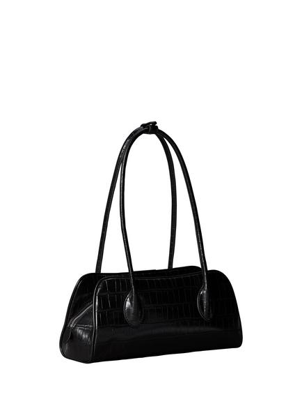 Calvin Klein Emblem Trio Croc Effect Shoulder Bag, Black - view 2, Black