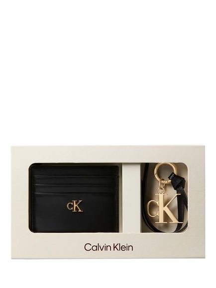 Calvin Klein Leather Card Holder, Black, Black