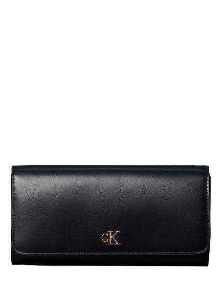 Calvin Klein Long Leather Monogram Wallet, Black