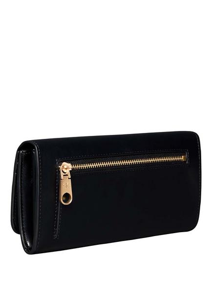 Calvin Klein Long Leather Monogram Wallet - view 2, Black