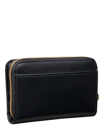 Calvin Klein Monogram Zip Pull Flap Purse, Medium - view 2, Black