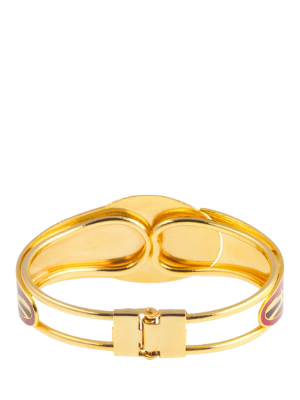 Pre-loved Cloisonné Bangle Bracelet, Gold - view 2, Gold