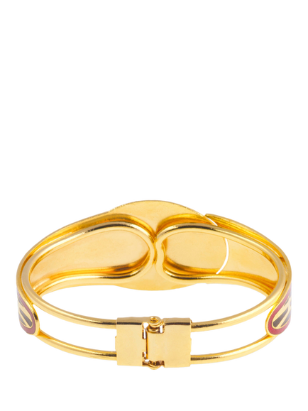Pre-loved Cloisonné Bangle Bracelet, Gold - view 2, Gold
