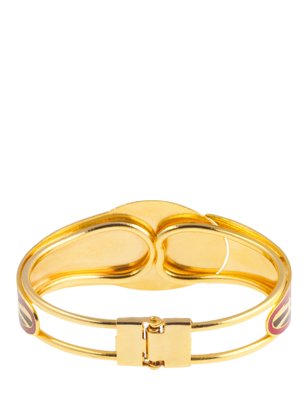 Pre-loved Cloisonné Bangle Bracelet, Gold - view 2, Gold