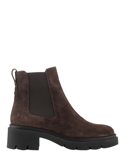 Jones Bootmaker Kaiya Chunky Suede Chelsea Boots, Chocolate, Chocolate