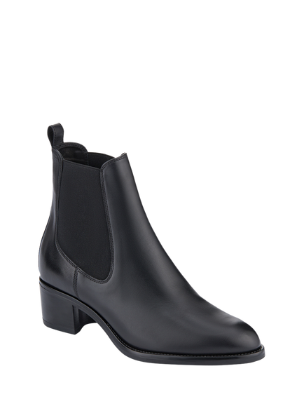 Jones Bootmaker Karlee Leather Slip-In Ankle Boots, Black - view 2, Black