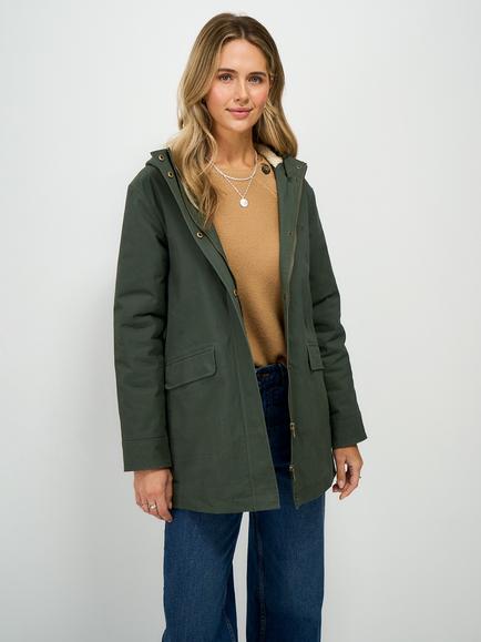 Crew Clothing Showerproof Borg Lined Coat, Khaki, Khaki