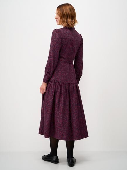 Crew Clothing Camilla Leopard Print Midi Dress, Navy Blue - view 2, Navy Blue