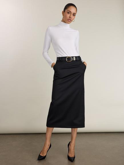 Baukjen Jules Wool Blend Pencil Skirt, Black, Black