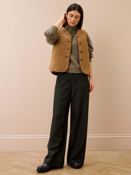 Brora Merino Sheepskin Gilet, Honey - view 2, Honey