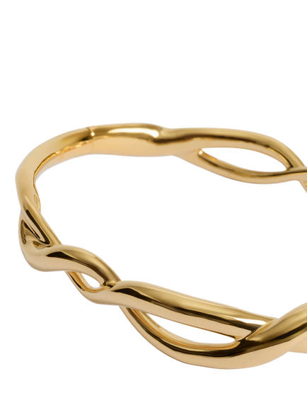 Monica Vinader Ochre Sculptured Bangle - view 2, Gold