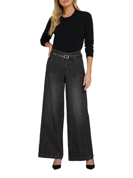 NYDJ Gracie High Rise Wide Leg Jeans, Viola Black