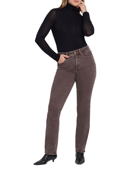 NYDJ Marilyn High Rise Straight Jeans, Retro Espresso