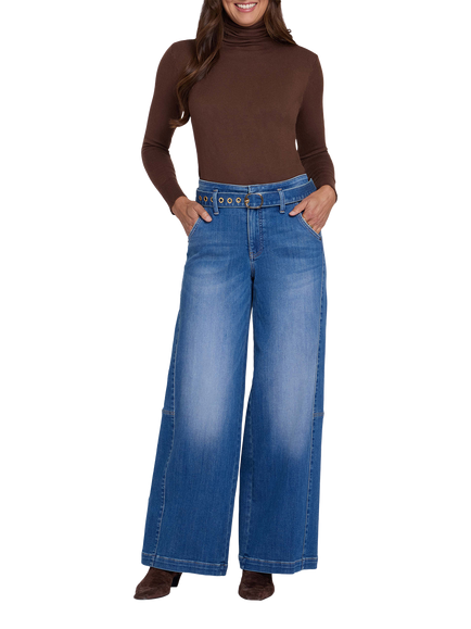 NYDJ Gracie High Rise Wide Leg Jeans, Agave