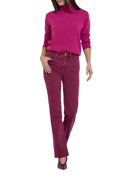 NYDJ Marilyn High Rise Straight Jeans, Retro True Burgundy, Retro True Burgundy