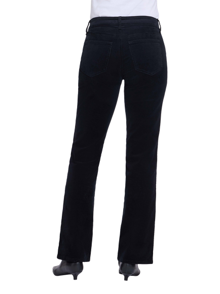 NYDJ Brooklyn Bootcut Trousers in Fine Stretch Corduroy - view 2, Black