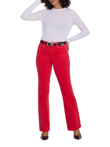 NYDJ Brooklyn Bootcut Trousers in Fine Stretch Corduroy, Camellia