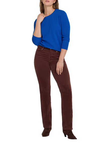 NYDJ Marilyn Stretch Corduroy Straight Trousers, Chocolate Fondant, Chocolate Fondant