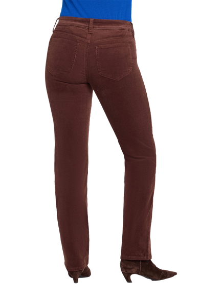 NYDJ Marilyn Stretch Corduroy Straight Trousers, Chocolate Fondant - view 2, Chocolate Fondant